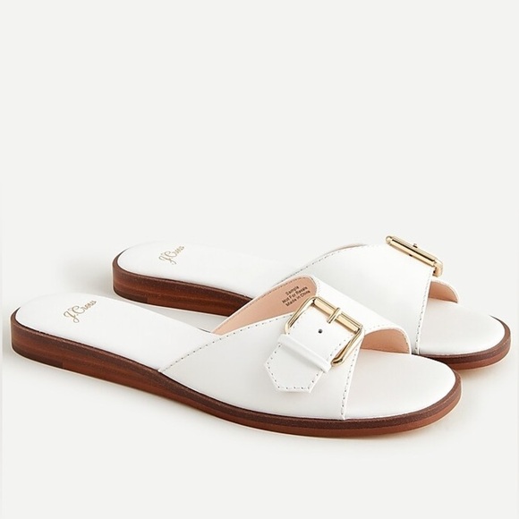 J.Crew Gretchen buckle slides in vachetta leather - Picture 1 of 8